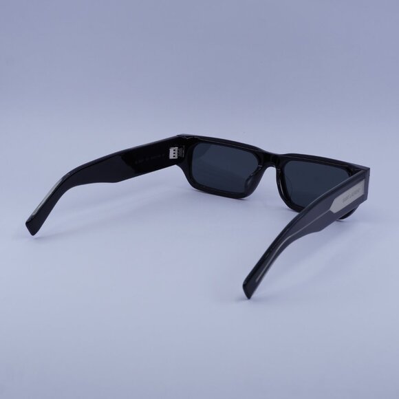 Saint Laurent SL660/F 001 Sunglasses Black Rectangle Frame, Black Lenses - Picture 6 of 12